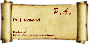 Puj Armand névjegykártya
